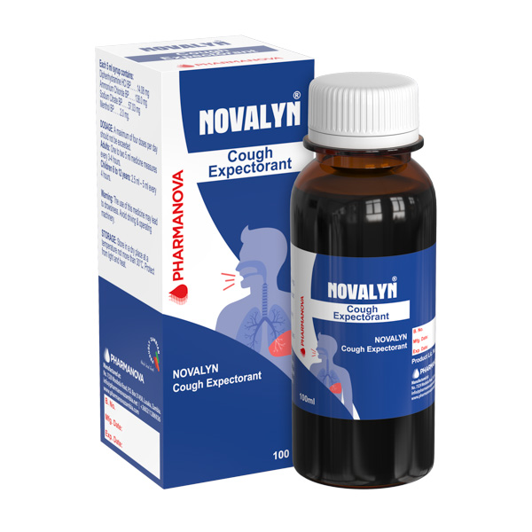 Novalyn Cough Expectorant 100ml carton and bottle