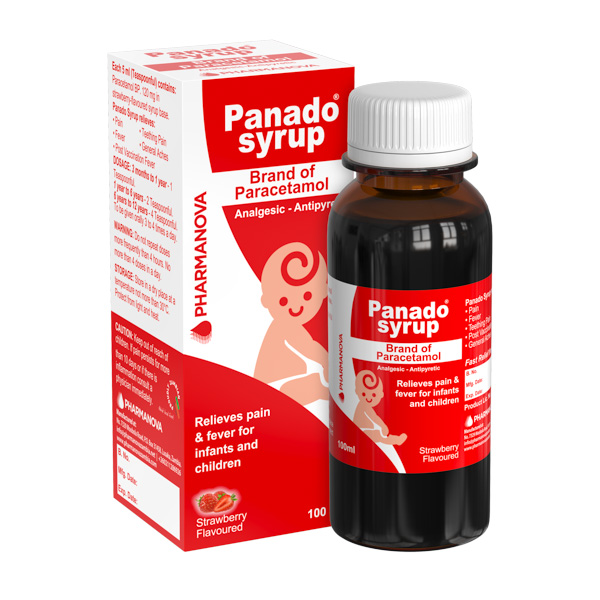 Panado Syrup 100ml carton and bottle